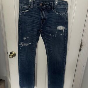 Men's Distressed Blue Jeans
